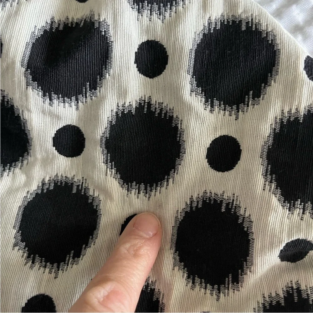 Biita Hobo shoulder bag in polka dot black and cream fabric purse - Picture 5 of 5